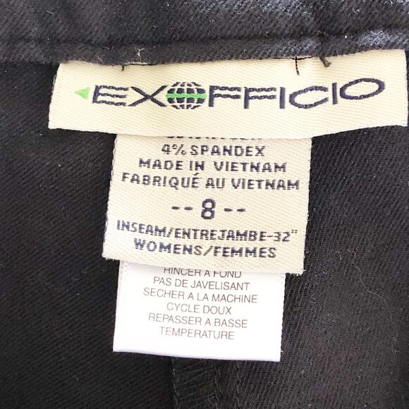 ExOfficio Womens Black Pants Size 8 Stretch Comfort Hiking Camping - Picture 4 of 4